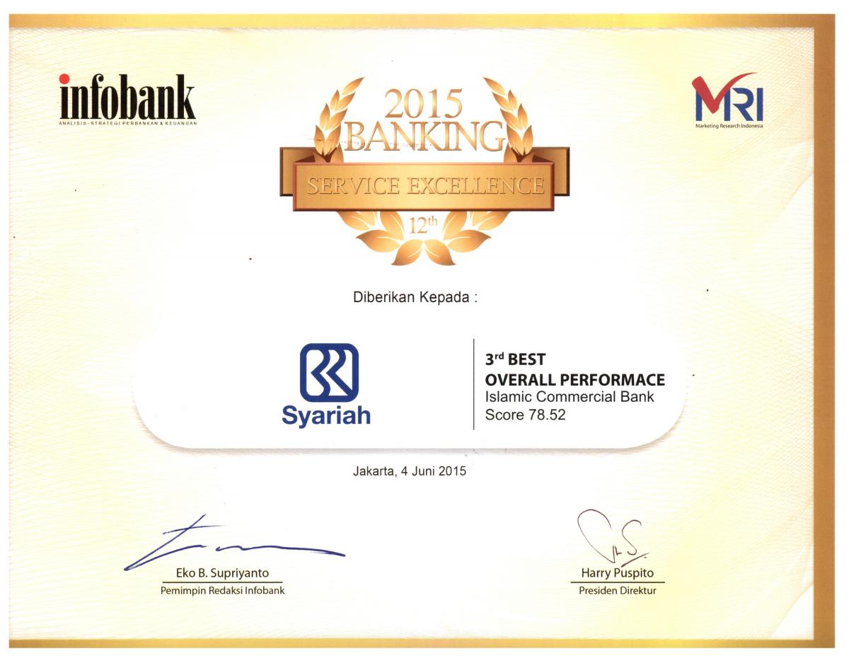 banking service excellence 2015 - 3rd overall performance